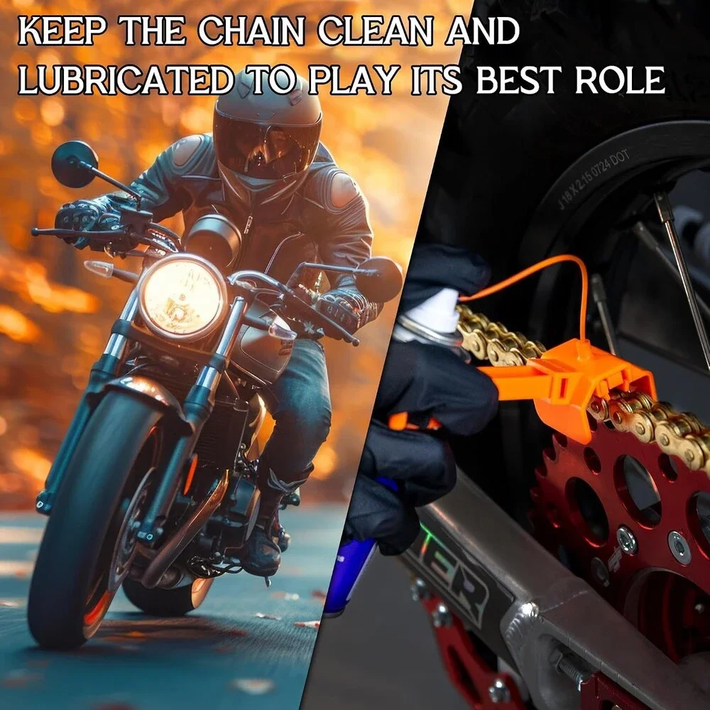 2 in 1 Motorcycle Chain Cleaner Lube Applicator Tool Kit 428 520 525 530